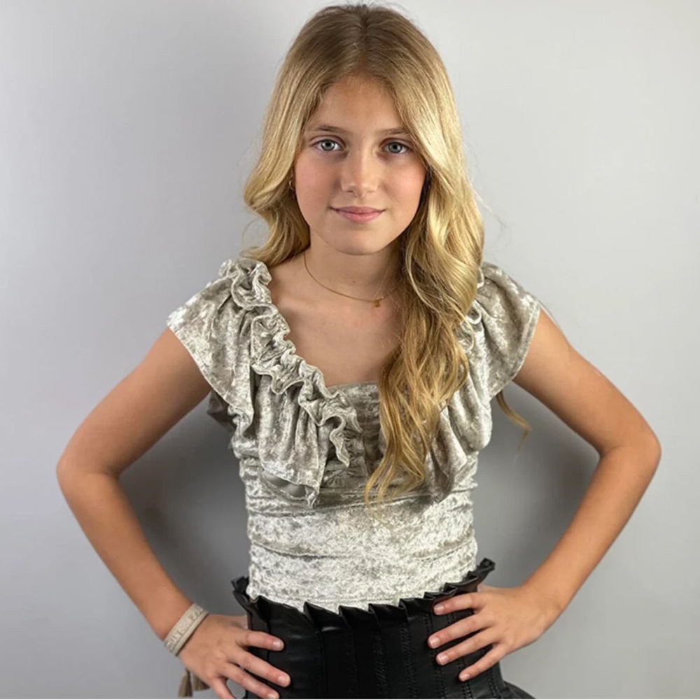 Crushed velvet girls top